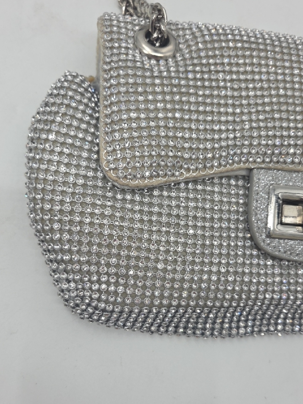 Silver Crystal Chain Shoulder Bag Or Cross Body Bag - Picture 12 of 16